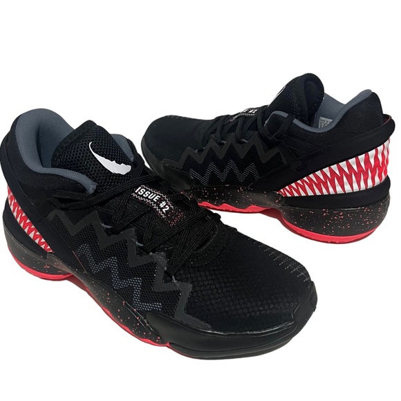 Adidas Marvel x D.O.N. Issue #2 Venom Black Red Basketball Shoes Size 8 FW9038 - Picture 4 of 7